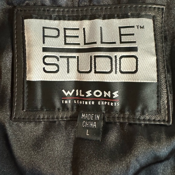 Vtg.Pelle Studio Wilson-Shiny Black Leather full zip vest with 2 pockets.Size L - Picture 7 of 8